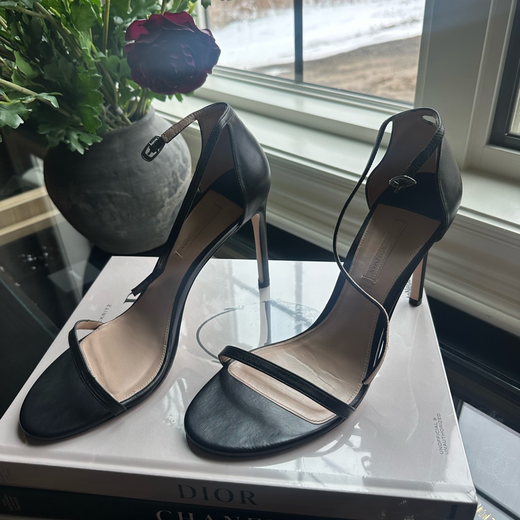 Stuart Weitzman Black Strappy Heels Size 11